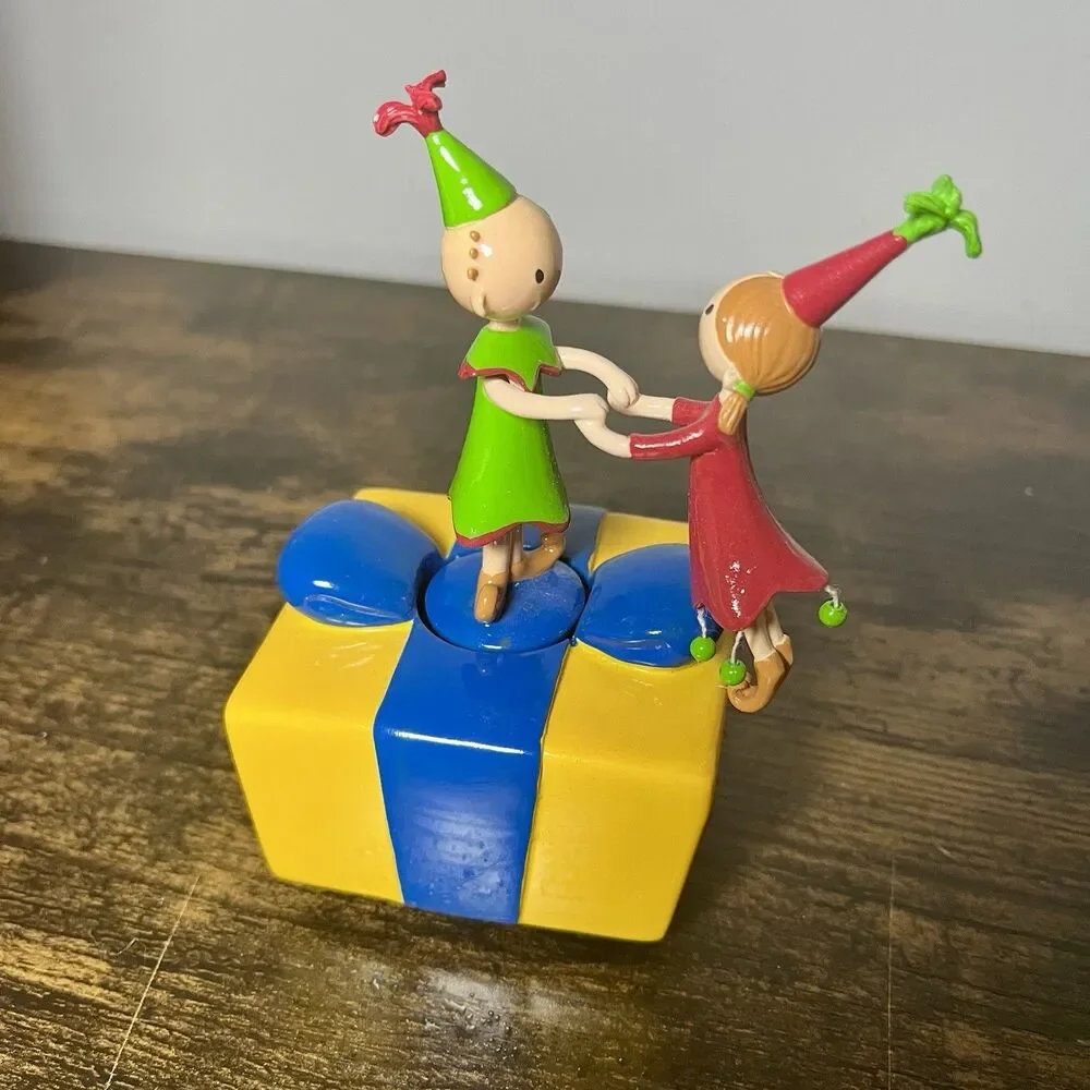 Russ Skribbles Rotating Musical Figurine Deck the Halls Christmas Decor 32237
